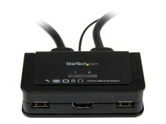 StarTech 2 Port USB HDMI Cable KVM Switch with Audio and Remote Switch - USB Powered KVM with HDMI - Dual Port HDMI KVM Switch (SV211HDUA) - KVM / lydsvitsj - 2 porter