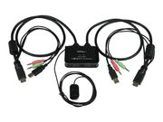 StarTech 2 Port USB HDMI Cable KVM Switch with Audio and Remote Switch - USB Powered KVM with HDMI - Dual Port HDMI KVM Switch (SV211HDUA) - KVM / lydsvitsj - 2 porter (SV211HDUA)