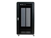 StarTech 22U Server Rack Cabinet with secure locking door - 4 Post Adjustable Depth (5.5" to 28.7") - 1768 lb capacity - 19 inch Portable Network Equipment Enclosure on wheels/ casters (RK2236BKF) - rack - 22U (RK2236BKF)