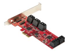 StarTech SATA PCIe Card, 10 Port PCIe SATA Expansion card, 6Gbps SATA Card, Low/Full Profile, Stacked SATA Connectors, ASM1062 Non-Raid SATA Controller Card / Adapter - PCI Express to SATA Converter - Diskkont