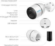 Reolink Go Plus - utendørs 4G-kamera oppladbart viltkamera,  fjøskamera - 2K - 4MP AI (Reolink-GO-Plus)