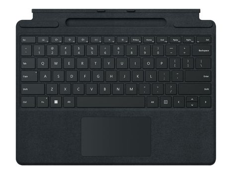 Microsoft Surface Pro Signature Keyboard - tysk tastatur - med styreplate, akselerometer, lagrings- og ladebakke for Surface Slim Pen 2 - svart