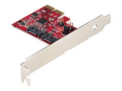 StarTech SATA PCIe Card, 2 Port PCIe SATA Expansion card, 6Gbps SATA Card, Full/Low Profile, PCI Express to SATA Adapter, ASM1062R SATA RAID Controller Card - PCIe to SATA Converter - Diskkontroller - SATA 6Gb