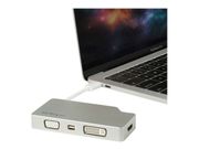 StarTech USB C Multiport Video Adapter with HDMI, VGA, Mini DisplayPort or DVI, USB Type C Monitor Adapter to HDMI 1.4 or mDP 1.2 (4K), VGA or DVI (1080p), Silver Aluminum Adapter - 4-in-1 USB-C Converter (CDP (CDPVGDVHDMDP)
