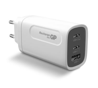 GP reiselader GaN PD 65W 2x USB-C, 1x USB-A - inkludert USB-C til USB-C-kabel (405186)