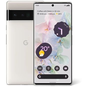 Google Pixel 6 Pro 12GB/ 128GB - Cloudy White, 5G, Wi-Fi 6E, Bluetooth 5.2, IP68, Android 12, uten lader (GA03165-GB)