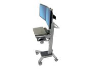 Ergotron Neo-Flex WideView WorkSpace vogn - Patented Constant Force Technology - for 2 LCD-skjermer / tastatur / mus / CPU / strekkodeskanner - dobbel - to-tonet grått (24-194-055)