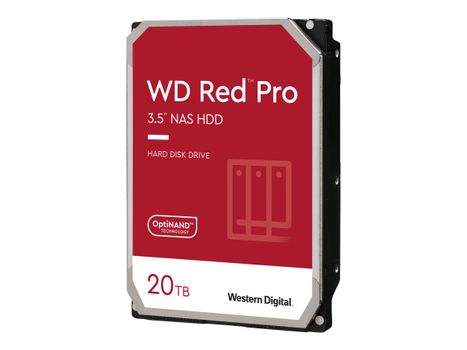 WD Red Pro 20TB NAS Hard Drive, 3.5", 7200rpm, 512MB (WD201KFGX)