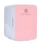 Ontario 10L minikjøleskap,  rosa/ hvitt (ONTTC10P)