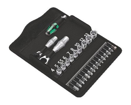 Wera Kraftform Kompakt Zyklop Mini 2 - skralle- og skrutrekkersett med bits og piper - 27 deler (05135918001)