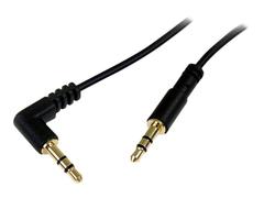 StarTech 1 ft. (0.3 m) Right Angle 3.5 mm Audio Cable - 3.5mm Slim Audio Cable - Right Angle - Male/Male - Aux Cable (MU1MMSRA) - lydkabel - 30 cm