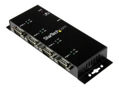 StarTech 4 Port USB to Serial RS232 Adapter - Wall Mount - Din Rail - COM Port Retention - FTDI USB to DB9 RS232 Hub (ICUSB2324I) - seriell adapter - USB 2.0 - RS-232 x 4