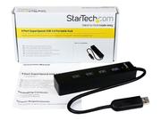 StarTech 4-Port USB 3.0 Hub with Built-in Cable - SuperSpeed Laptop USB Hub - Portable USB Splitter - Mini USB Hub (ST4300PBU3) - hub - 4 porter (ST4300PBU3)