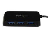 StarTech 4-Port USB 3.0 SuperSpeed Hub - Portable Mini Multiport USB Travel Dock - USB Extender Black for Business PC/Mac, laptops (ST4300MINU3B) - hub - 4 porter (ST4300MINU3B)