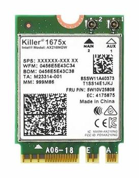 Intel Killer Wi-Fi 6E AX1675x WLAN-kort, 802.11ax, Bluetooth 5.3, 2x2, MU-MIMO, M.2 2230