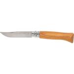 Opinel N°8 Oak - klassisk lommekniv med Sandvik 12C27 rustfritt stål - 8.5cm bladlengde (002021)