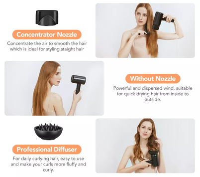 Zhibai HL321 hårføner - anti-statisk - svart (HL321-BK)