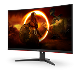 AOC C32G2ZE/ BK 31.5" buet 240Hz Full-HD gamingskjerm,  1ms, FreeSync Premium, DisplayPort,  HDMI, uten høyttalere (C32G2ZE/BK)