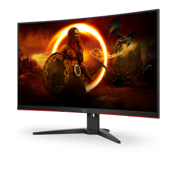 AOC C32G2ZE/ BK 31.5" buet 240Hz Full-HD gamingskjerm,  1ms, FreeSync Premium, DisplayPort,  HDMI, uten høyttalere (C32G2ZE/BK)