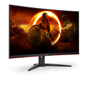 AOC C32G2ZE/BK 31.5" buet 240Hz Full-HD gamingskjerm, 1ms, FreeSync Premium, DisplayPort, HDMI, uten høyttalere