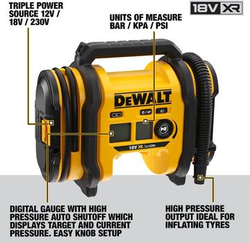 DeWalt DCC018N-XJ luftpumpe - uten batteri 12V, 18V, 230V (DCC018N-XJ)