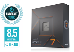 AMD Ryzen 7 7700X - AM5 8 kjerner/16 tråder, 4.5GHz - 5.4GHz, 40MB Cache, DDR5, PCIe 5.0, 105W TDP, uten kjøler