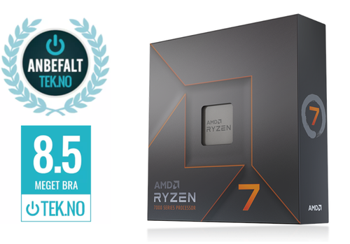 AMD Ryzen 7 7700X - AM5 8 kjerner/ 16 tråder, 4.5GHz - 5.4GHz, 40MB Cache, DDR5, PCIe 5.0, 105W TDP, uten kjøler (100-100000591WOF)