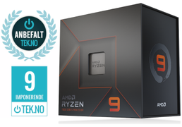 AMD Ryzen 9 7950X - AM5 16 kjerner, 32 tråder, 4.5GHz - 5.7GHz, 80MB Cache, DDR5, PCIe 5.0, 170W TDP, uten kjøler