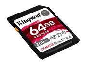 Kingston Canvas React Plus 64GB SD-kort, UHS-II, V90, 300MB/s lesehastighet,  260MB/s skrivehastighet (SDR2/64GB)