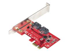 StarTech SATA PCIe Card, 2 Port PCIe SATA Expansion card, 6Gbps SATA Card, Full/Low Profile, PCI Express to SATA Adapter, ASM1061 Non-Raid SATA Controller Card - PCIe to SATA Converter - Diskkontroller - SATA 