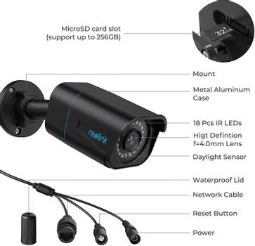 Reolink RLC-810A - svart 4K PoE-kamera AI med person-/ kjøretøydeteksjon - strøm og data via nettverkskabel (RLC-810A-BK)