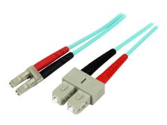 StarTech 2m Fiber Optic Cable - 10 Gb Aqua - Multimode Duplex 50/125 - LSZH - LC/SC - OM3 - LC to SC Fiber Patch Cable (A50FBLCSC2) - koblingskabel - 2 m - akvamarin