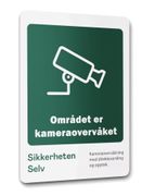 Reolink klistremerke - "Området er kameraovervåket" selvklebende vinyl - 80x110mm