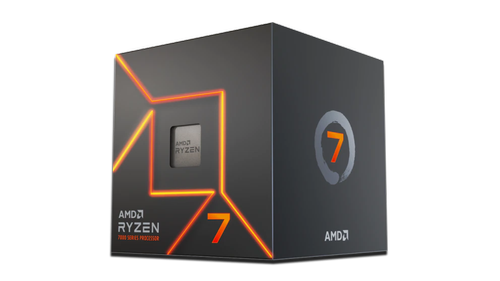 AMD Ryzen 7 7700  - AM5 8 kjerner, 16 tråder, 3.8GHz - 5.3GHz, 40MB Cache, DDR5, PCIe 5.0, 65W TDP, Wraith Prism-kjøler med RGB (100-100000592BOX)