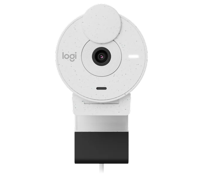 Logitech Brio 300 Full-HD - Offwhite webkamera med automatisk lyskorreksjon,  støydempende mikrofon og USB-C-tilkobling (960-001442)