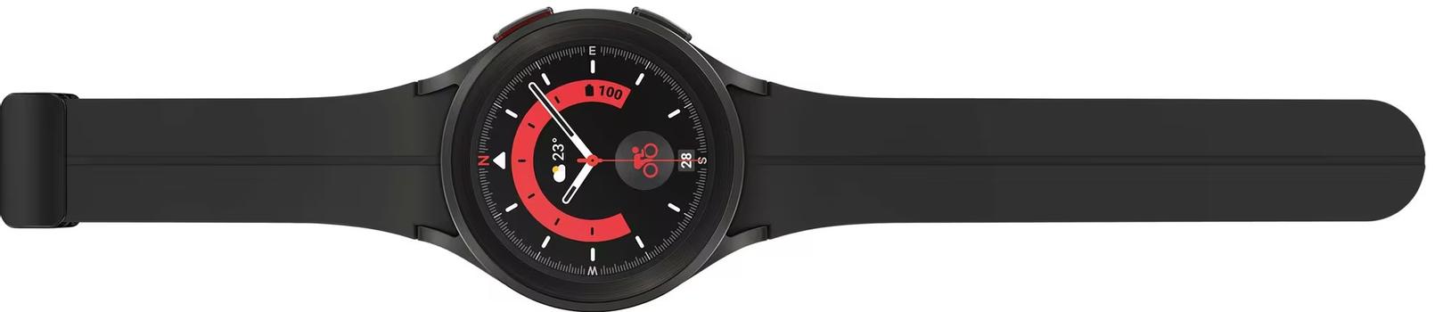 Samsung Galaxy Watch5 Pro - svart titan - smartklokke med sportsbånd - black titanium - 16 GB (SM-R920NZKAEUB)