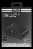 Deltaco PRIME HDMI splitter, 1 in, 2 out, HDMI 2.0, 4K, UHD, 3D, black (LKV312-V2)