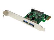 StarTech 2 Port PCI Express (PCIe) SuperSpeed USB 3.0 Card Adapter with UASP - SATA Power - Dual Port USB 3 PCIe Controller (PEXUSB3S24) - USB-adapter - PCIe - USB 3.0 x 2 (PEXUSB3S24)