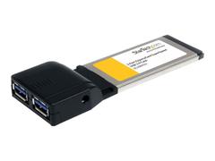 StarTech 2 Port ExpressCard SuperSpeed USB 3.0 Card Adapter with UASP - USB 3.0 Controller - USB 3.0 ExpressCard - USB 3.0 Adapter (ECUSB3S22) - USB-adapter - ExpressCard - USB 3.0 x 2
