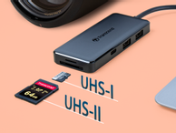 Transcend HUB5C 6-in-1 USB-C hub USB 3.1 - 10Gbs, 60W PD, UHS-II SD-/ microSD-minnekortleser (TS-HUB5C)