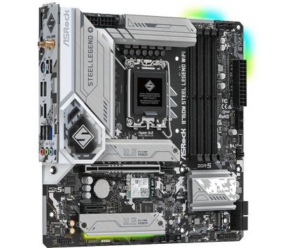 ASRock B760M Steel Legend WiFi ATX, LGA1700, DDR5, 3x M.2, PCIe 5.0, 2.5GbE LAN, Wi-Fi 6E, Bluetooth 5.3 (90-MXBL70-A0UAYZ)