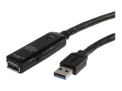 StarTech 32.8 ft Active USB 3.0 Extension Cable with AC Power Adapter - Shielded - Male to Female USB USB 3.1 Gen 1 Type A (5Gbps) Extender (USB3AAEXT10M) - USB-forlengelseskabel - USB-type A til USB-type A - 