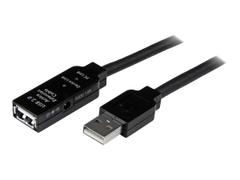 StarTech 20m USB 2.0 Active Extension Cable - M/F - USB extension cable - USB (M) to USB (F) - USB 2.0 - 66 ft - active - black - USB2AAEXT20M - USB-forlengelseskabel - USB til USB - 20 m