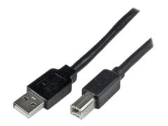 StarTech 20m / 65 ft Active USB 2.0 A to B Cable - Long 20 m USB Cable - 20m USB Printer Cable - 1x USB A (M), 1x USB B (M) - Black (USB2HAB65AC) - USB-kabel - USB-type B til USB - 20 m
