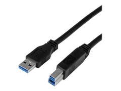 StarTech 1m 3 ft Certified SuperSpeed USB 3.0 A to B Cable Cord - USB 3 Cable - 1x USB 3.0 A (M), 1x USB 3.0 B (M) - 1 meter, Black (USB3CAB1M) - USB-kabel - USB Type B til USB-type A - 1 m