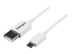StarTech 0.5m White Micro USB Cable Cord - A to Micro B - Micro USB Charging Data Cable - USB 2.0 - 1x USB A Male, 1x USB Micro B Male (USBPAUB50CMW) - USB-kabel - Micro-USB type B til USB - 0.5 m