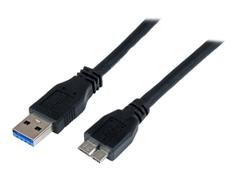 StarTech 1m 3 ft Certified SuperSpeed USB 3.0 A to Micro B Cable Cord - USB 3 Micro B Cable - 1x USB A (M), 1x USB Micro B (M) - Black (USB3CAUB1M) - USB-kabel - Micro-USB Type B til USB-type A - 1 m