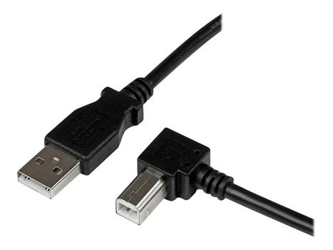 StarTech 3m USB 2.0 A to Right Angle B Cable Cord - 3 m USB Printer Cable - Right Angle USB B Cable - 1x USB A (M), 1x USB B (M) (USBAB3MR) - USB-kabel - USB-type B til USB - 3 m (USBAB3MR)
