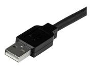 StarTech 25m USB 2.0 Active Extension Cable M/F - 25 meter USB A Male to USB A Female USB 2.0 Repeater / Extender Cable - Black - 80ft (USB2AAEXT25M) - USB-forlengelseskabel - USB til USB - 25 m (USB2AAEXT25M)