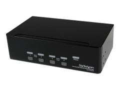 StarTech 4-Port Dual KVM Switch with Audio for DVI Computers - Built-in USB Hub (SV431DD2DUA) - KVM / lyd / USB-svitsj - 4 porter